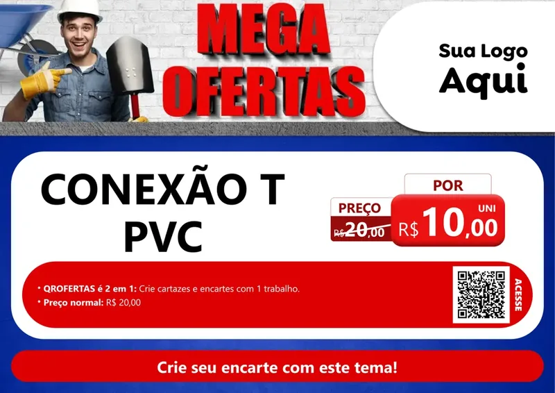Modelo de Cartaz para Cartaz A4 Horizontal com o tema Material de Construção para Tubos e conexões