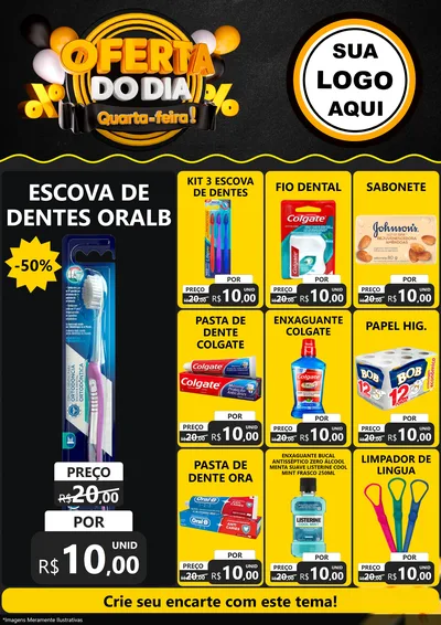 Modelo de Encarte para Encarte A4 Vertical com o tema Oferta do Dia - Quarta Feira! para Higiene Pessoal