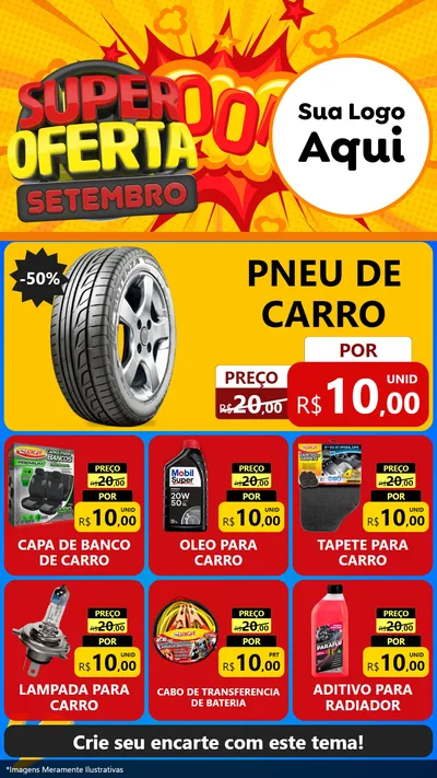 Modelo de Rede Social para Stories com o tema Super Oferta Setembro para Auto peças