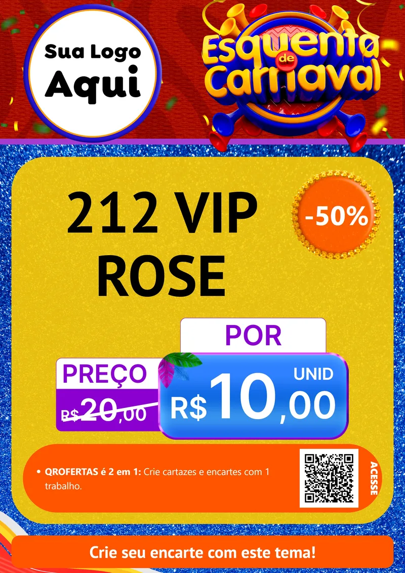 Modelo de Cartaz para Cartaz A4 Vertical com o tema Esquenta de Carnaval para Perfumes