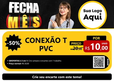 Modelo de Cartaz para Cartaz A4 Horizontal com o tema Fecha Mês para Tubos e conexões