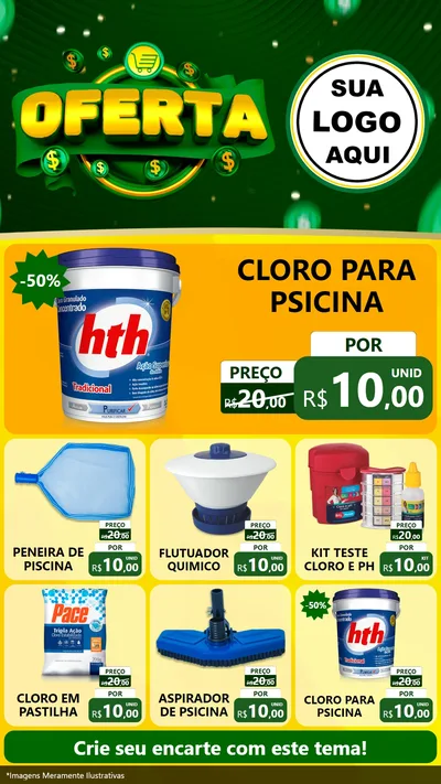 Modelo de Rede Social para Stories com o tema Oferta para Produtos para Piscina