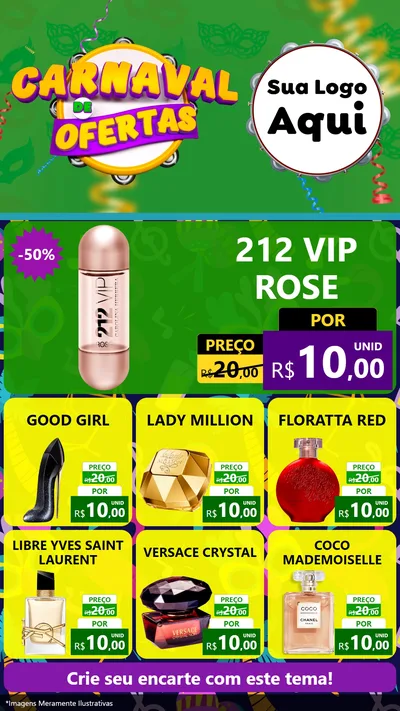 Modelo de Rede Social para Stories com o tema Carnaval de Ofertas para Perfumes