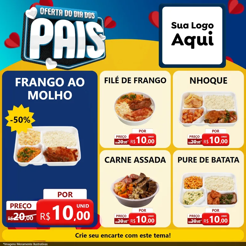 Modelo de Rede Social para Feed Facebook com o tema Oferta Do Dia Dos Pais para Restaurante