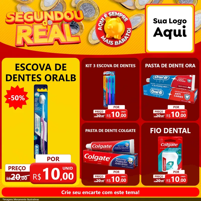 Modelo de Rede Social para Feed Facebook com o tema Segundou do Real para Higiene Pessoal