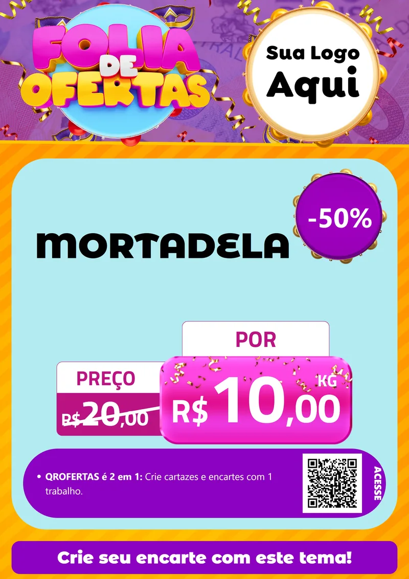 Modelo de Cartaz para Cartaz A4 Vertical com o tema Folia de Ofertas para Frios e Laticínios