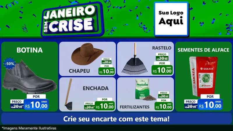 Modelo de TV para TV Horizontal com o tema Janeiro Sem Crise para Agropecuária