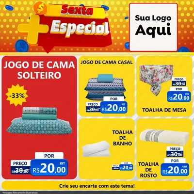 Modelo de Rede Social para Feed Facebook com o tema Sexta Mais Especial para Cama, Mesa e Banho