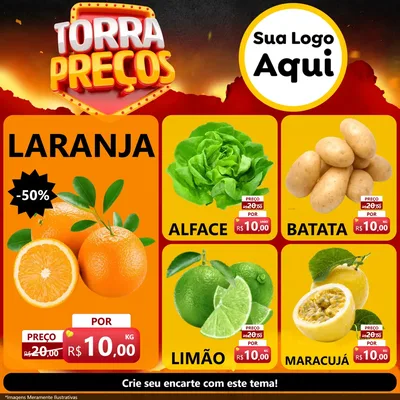 Modelo de Rede Social para Feed Facebook com o tema Torra Preços para Hortifrúti