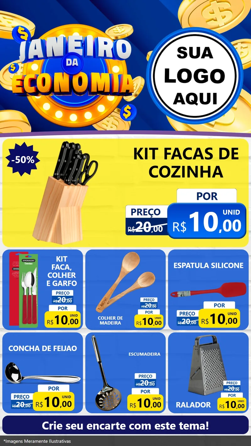 Modelo de Rede Social para Stories com o tema Janeiro da Economia para Utilidades Domésticas