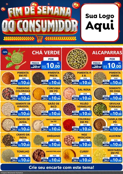 Modelo de Encarte para Encarte A4 Vertical com o tema Fim de Semana do Consumidor para Produtos Naturais