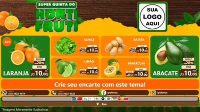 Modelo de TV para TV Horizontal com o tema Super Quinta do Hortifruti para Hortifrúti