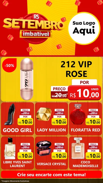 Modelo de Rede Social para Stories com o tema Setembro Imbatível para Perfumes