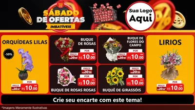 Modelo de TV para TV Horizontal com o tema Sábado de Ofertas Imbatíveis para Floricultura e jardim