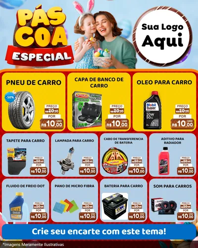 Modelo de Rede Social para Feed Instagram com o tema Páscoa Especial para Auto peças