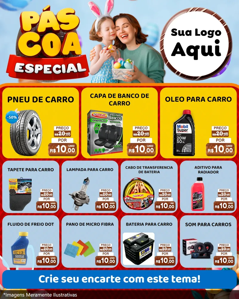 Modelo de Rede Social para Feed Instagram com o tema Páscoa Especial para Auto peças
