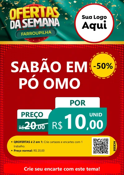 Modelo de Cartaz para Cartaz A4 Vertical com o tema Ofertas da Semana Farroupilha para Produtos de Limpeza