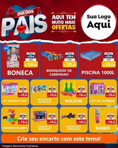 Modelo de Rede Social para Feed Instagram com o tema Dia dos Pais para Brinquedos