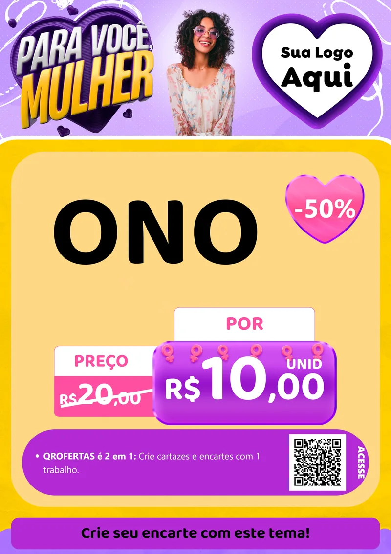 Modelo de Cartaz para Cartaz A4 Vertical com o tema Para Você, Mulher para Óticas