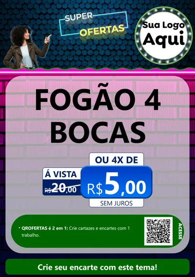 Modelo de Cartaz para Cartaz A4 Vertical com o tema Super Ofertas para Móveis e Eletro