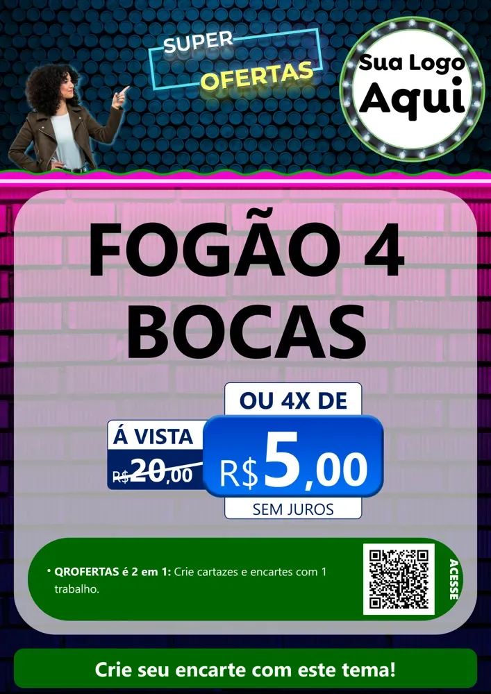 Modelo de Cartaz para Cartaz A4 Vertical com o tema Super Ofertas para Móveis e Eletro