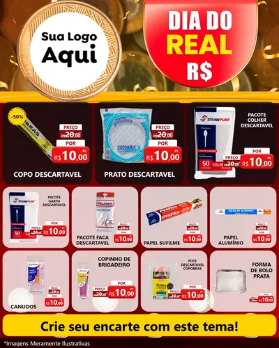 Modelo de Rede Social para Feed Instagram com o tema Dia do Real para Embalagens