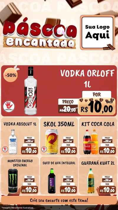 Modelo de Rede Social para Stories com o tema Páscoa Encantada para Distribuidora de bebidas