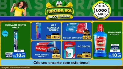 Modelo de TV para TV Horizontal com o tema Torcida dos Preços Baixos para Higiene Pessoal