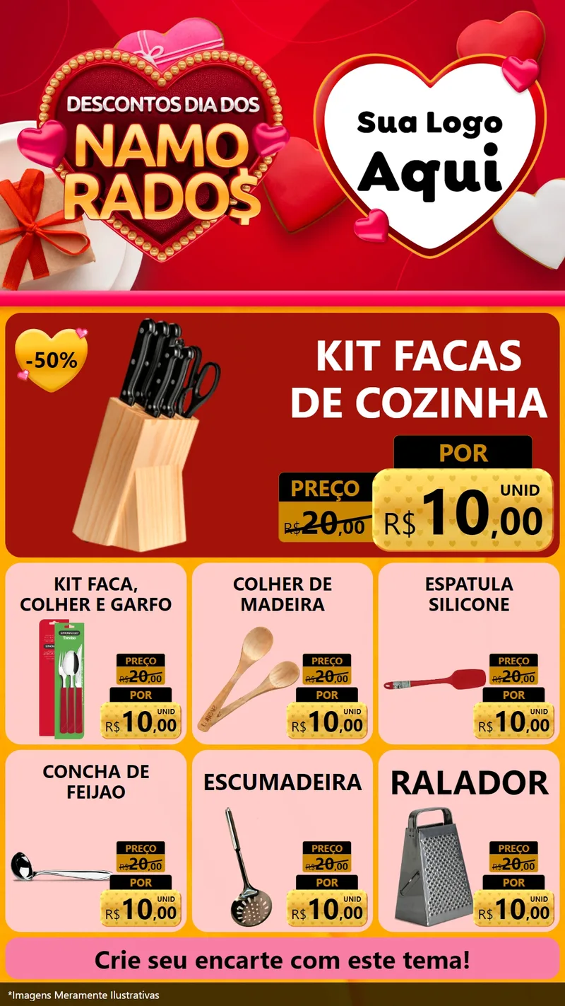 Modelo de Rede Social para Stories com o tema Descontos Dia dos Namorados para Utilidades Domésticas
