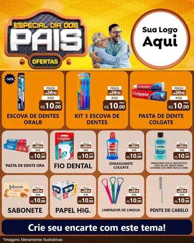 Modelo de Rede Social para Feed Instagram com o tema Especial Dia dos Pais para Higiene Pessoal