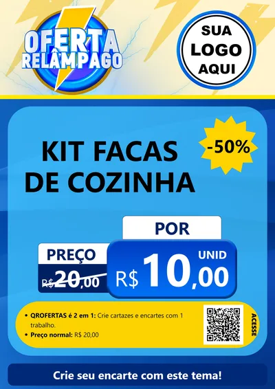 Modelo de Cartaz para Cartaz A4 Vertical com o tema Oferta Relâmpago para Utilidades Domésticas