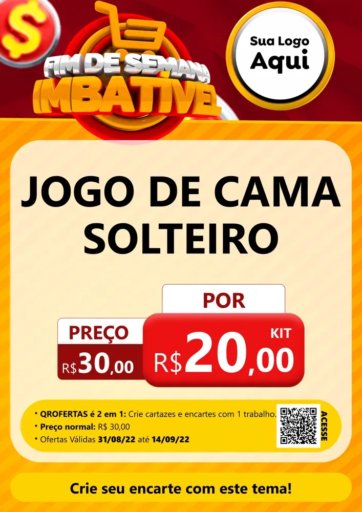 Modelo de Cartaz para Cartaz A4 Vertical com o tema Fim de Semana Imbatível para Cama, Mesa e Banho