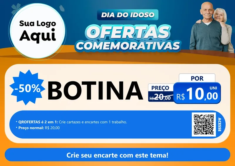 Modelo de Cartaz para Cartaz A4 Horizontal com o tema Dia do Idoso para Agropecuária