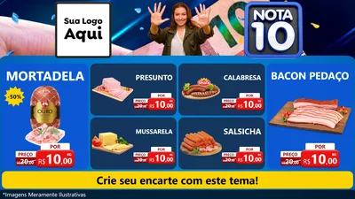 Modelo de TV para TV Horizontal com o tema Nota 10 para Frios e Laticínios