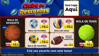 Modelo de TV para TV Horizontal com o tema Clube de Descontos para Artigos Esportivos