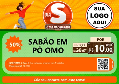 Modelo de Cartaz para Cartaz A4 Horizontal com o tema Dia S - O Dia Mais Barato para Produtos de Limpeza