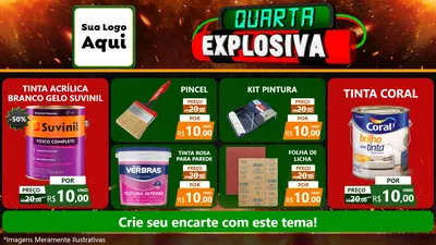 Modelo de TV para TV Horizontal com o tema Quarta Explosiva para Tintas e Ferramentas