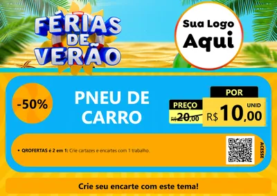 Modelo de Cartaz para Cartaz A4 Horizontal com o tema Férias de Verão para Auto peças