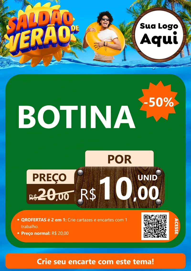 Modelo de Cartaz para Cartaz A4 Vertical com o tema Saldão de Verão para Agropecuária