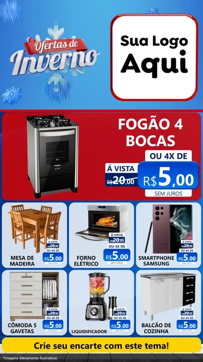 Modelo de Rede Social para Stories com o tema Ofertas de Inverno para Móveis e Eletro