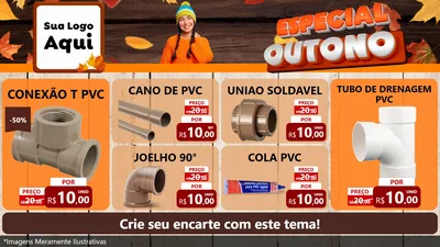 Modelo de TV para TV Horizontal com o tema Especial Outono para Tubos e conexões