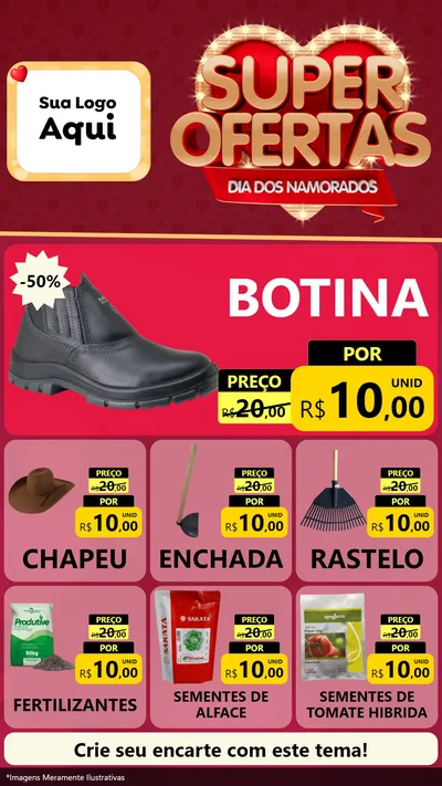 Modelo de Rede Social para Stories com o tema Dia dos Namorados para Agropecuária