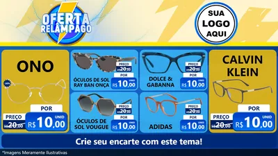 Modelo de TV para TV Horizontal com o tema Oferta Relâmpago para Óticas
