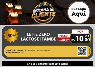 Modelo de Cartaz para Cartaz A4 Horizontal com o tema Semana do Cliente para Frios e Laticínios