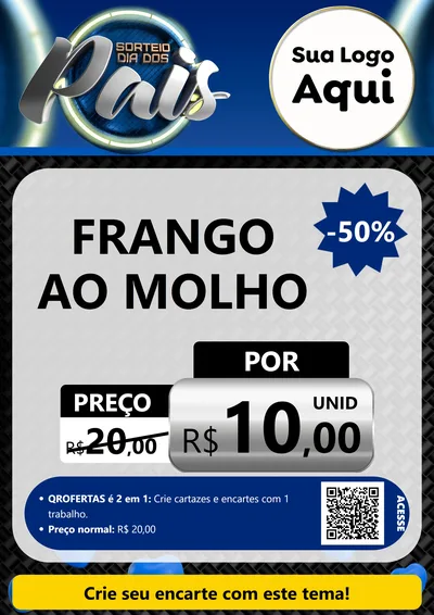 Modelo de Cartaz para Cartaz A4 Vertical com o tema Sorteio Dia Dos Pais para Restaurante