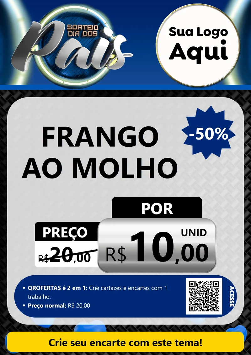 Modelo de Cartaz para Cartaz A4 Vertical com o tema Sorteio Dia Dos Pais para Restaurante