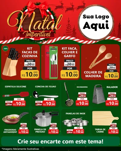 Modelo de Rede Social para Feed Instagram com o tema Natal Imperdível para Utilidades Domésticas
