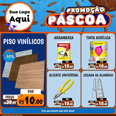 Modelo de Rede Social para Feed Facebook com o tema Promoção Páscoa para Material para Construção