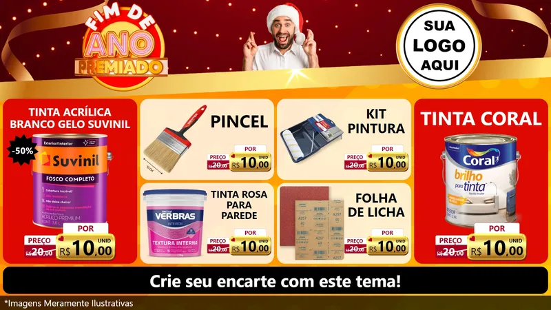 Modelo de TV para TV Horizontal com o tema Fim de Ano Premiado para Tintas e Ferramentas