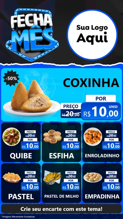 Modelo de Rede Social para Stories com o tema Fecha Mês para Salgadaria